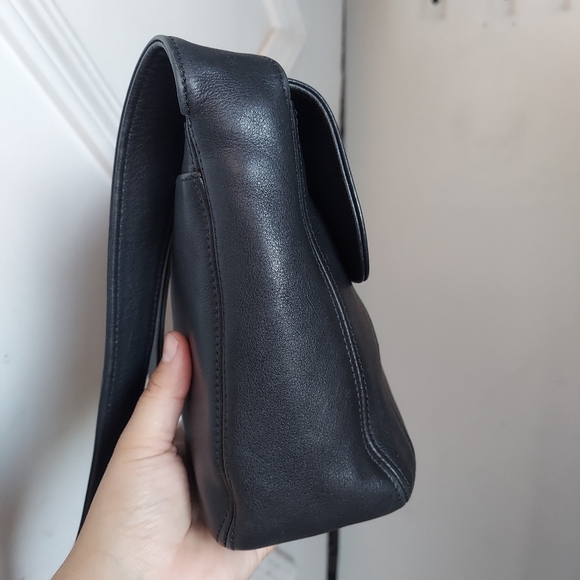 Vintage Coach Black Lexington Small Flap Crossbody 4185 Italy 🖤🇮🇹 - Picture 4 of 16